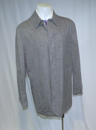Isaia San Gennaro Light Wool Silk Linen Gray Melange Overcoat 46R NWT $2995 - Picture 7 of 14