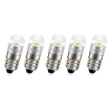 5pcs Screw Base White E10 110V AC/DC LED Bulb Repalcement for Indicator Light