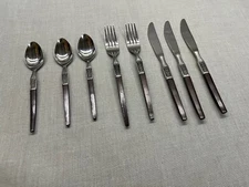 EKCO Eterna La Joya Silverware Stainless 8 Piece Mixed Lot Wood Handles Vtg