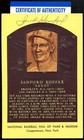 Sandy Koufax PSA DNA Signed Gold Hall of Fame Plaque Postcard Autograph
