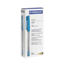 Image of Staedtler Stick 430 Ballpoint Pen Medium Blue (Pack of 10) 430-M3
