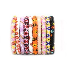 Beaded Bracelet, Nepal bracelet Set of 10 flower design 