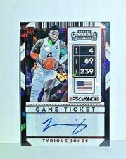2020 Contenders Draft Picks Game Ticket Tyrique Jones Red Cracked Ice Auto /23