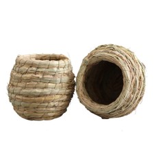 Bird Nest for Cage Large Warm Bird House Handmade Straw Quail Hideaway Hut Nest