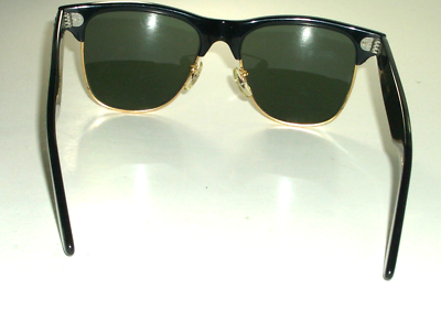 54MM VINTAGE B&L RAY BAN W1272 GOLD/BLACK BLEND G15 UV WAYFARER
