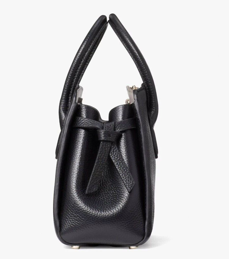 Nuova Borsa Kate Spade Knott in pelle di ciottoli nera