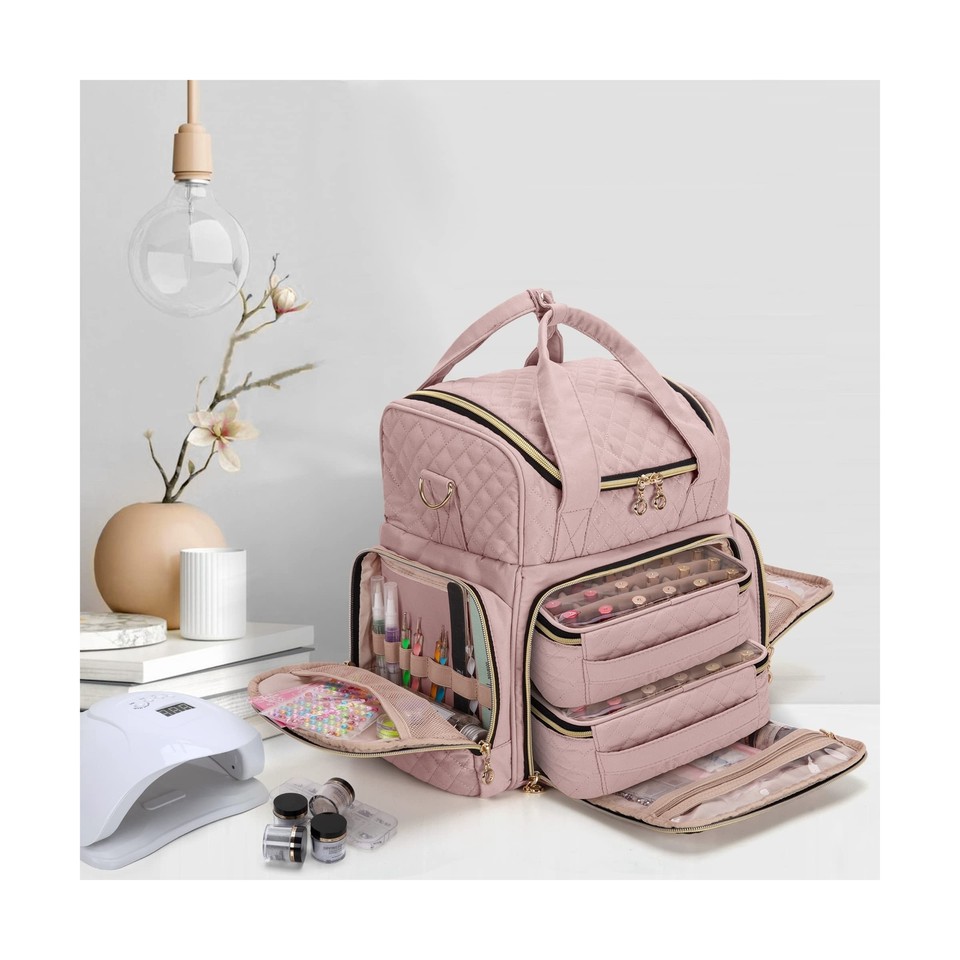 LUXJA Nail Polish Organizer Holds 48 Bottles and a Nail Lamp, Nail