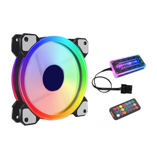 1-10 Ventilateur de Boîtier LED Aura PC Case Fan RGB Coolmoon 120mm Ventilateur Hub Controller - Photo 11/21