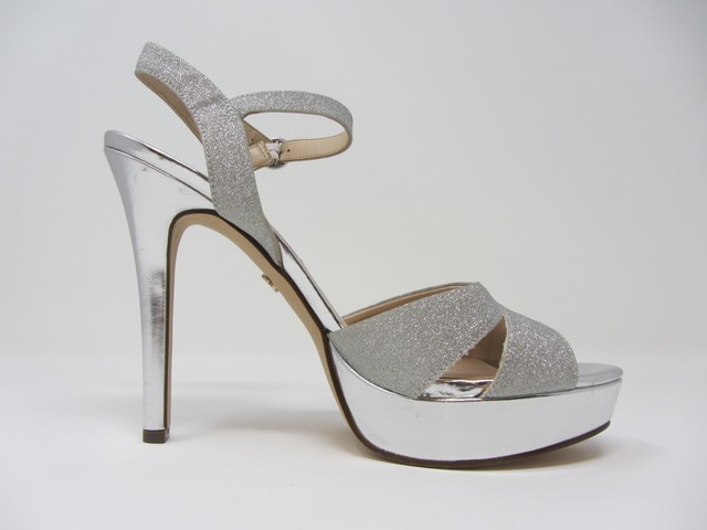 silver platform evening shoes