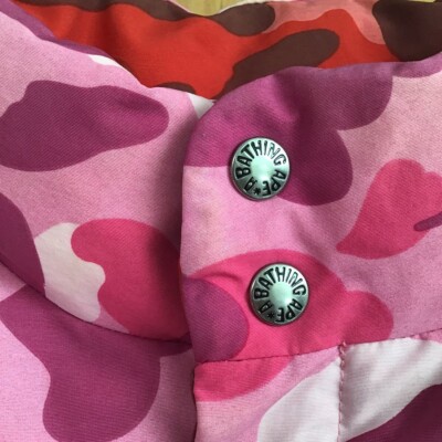 BAPE Reversible Down jacket pink camo × red camo A Bathing Ape