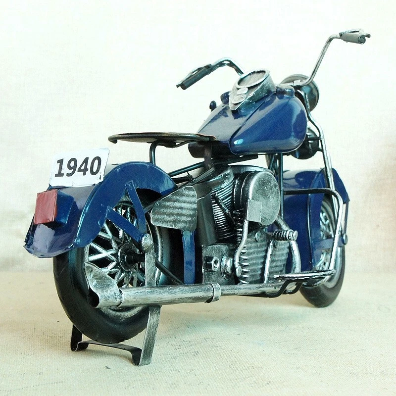 Vintage Handmade Iron Motorcycle Model Rustic Metal Art Motorbike Sculpture Gift - Image 3 of 4