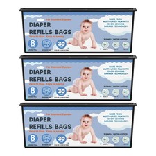 Diaper Pail Refills Bags with 30 Bags Compatible with Genie Easy Roll Signatu...