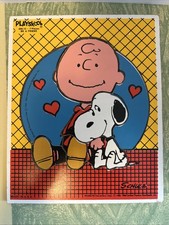 Vtg Playskool Peanuts Charlie Brown  Snoopy Wood Puzzle 7 Pc Be A Friend 230-10