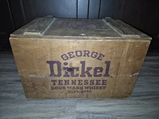 Vintage George Dickel Wood Crate Box Sour Mash Whiskey Tennessee Whiskey Box