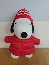 Snoopy Red Puffer Jacket Plushie 12" With Hat Peanuts Dog Stuffed Animal