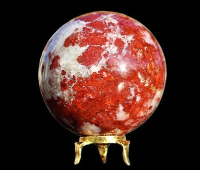 80MM Red Cobra Jasper Sphere: Healing Charged Gemstone Crystal Stone