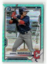 2021 Bowman Chrome #BCP-180 Gabriel Rodriguez Aqua Refractor #/125 1ST RC