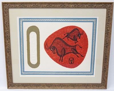 Keith Llewellyn De Carlo Vintage 70s Mid Century Modern Bull Lithograph 192/375