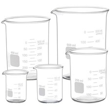 Bechergläser Set Borosilikatglas Messbecher 50ml 100ml 250ml 400ml 600ml tran...