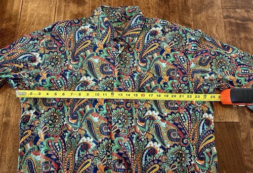 Alan Flusser Vibrant Paisley Long Sleeve Button Down Shirt XL 100% Cotton - Picture 8 of 10