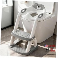 2-in-1 Potty Training Toilet for Toddlers - Bear White Gray - 2-in-1 Seat