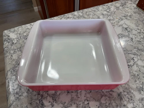 Vintage Pyrex PINK FLAMINGO #222 Square 8"x8"x2" Brownie Cake Baking Dish