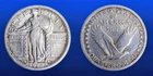 1917 (P) Standing Liberty 90% Silver FINE Uncleaned Quarter, Variety 1, No Stars