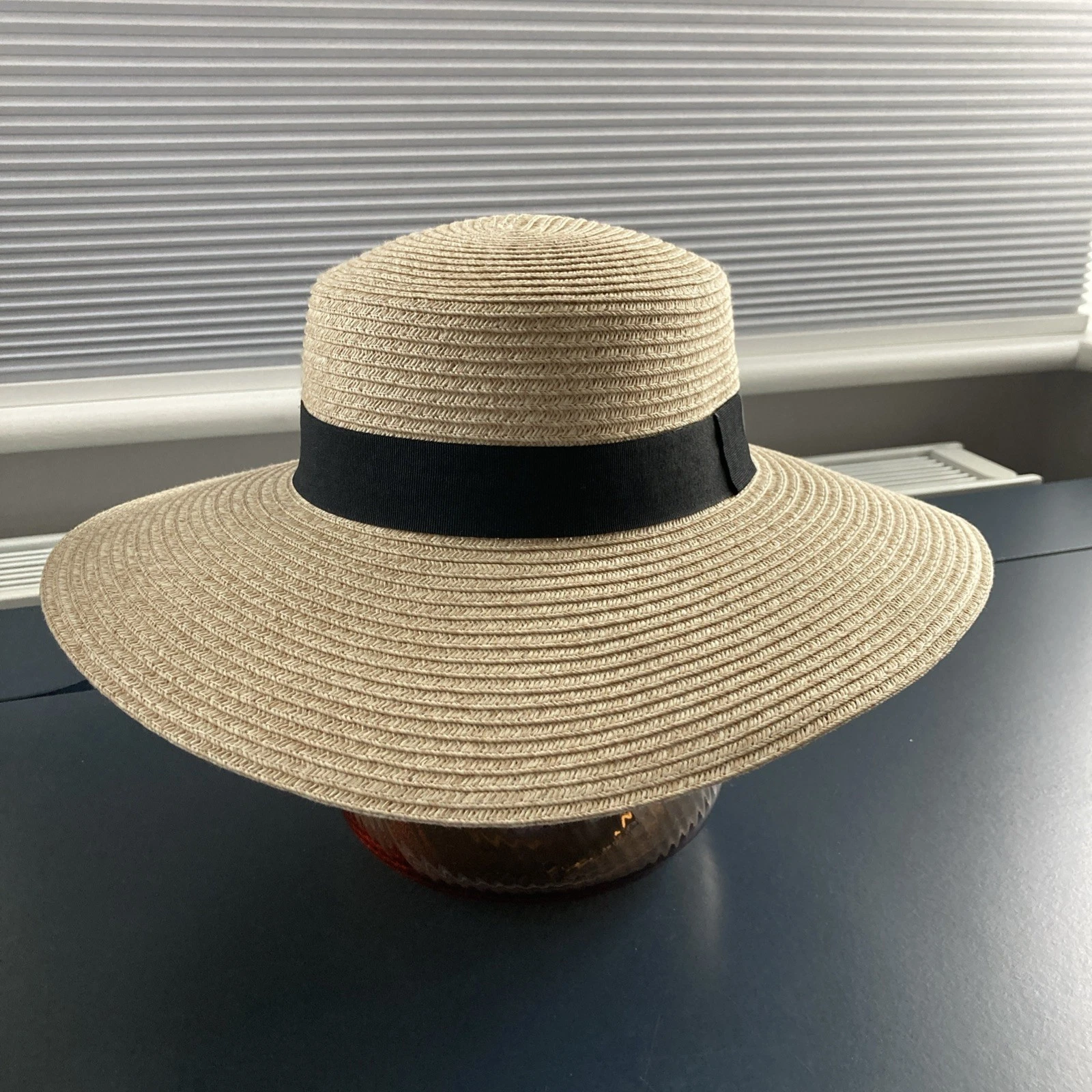 H&M Womens Sun Hat Small 54 cm Ribbon Wide Brim Wedding Summer Holiday