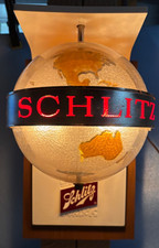 BEAUTIFUL Vintage Schlitz Beer Motion Rotating Globe Sign Milwaukee Wisconsin