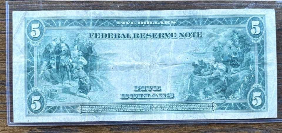 FR. 878 1914 $5 FIVE DOLLARS FRN FEDERAL RESERVE NOTE MINNEAPOLIS, MN VERY FINE - Image 4 of 4