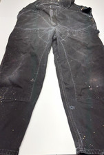 Carhartt R01 Men's Black Canvas Cotton Duck Bib Overalls 40x30