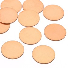 12Pcs 1 Inch/25.4mm Metal Stamping Blanks Round Metal DIY Tag, Copper