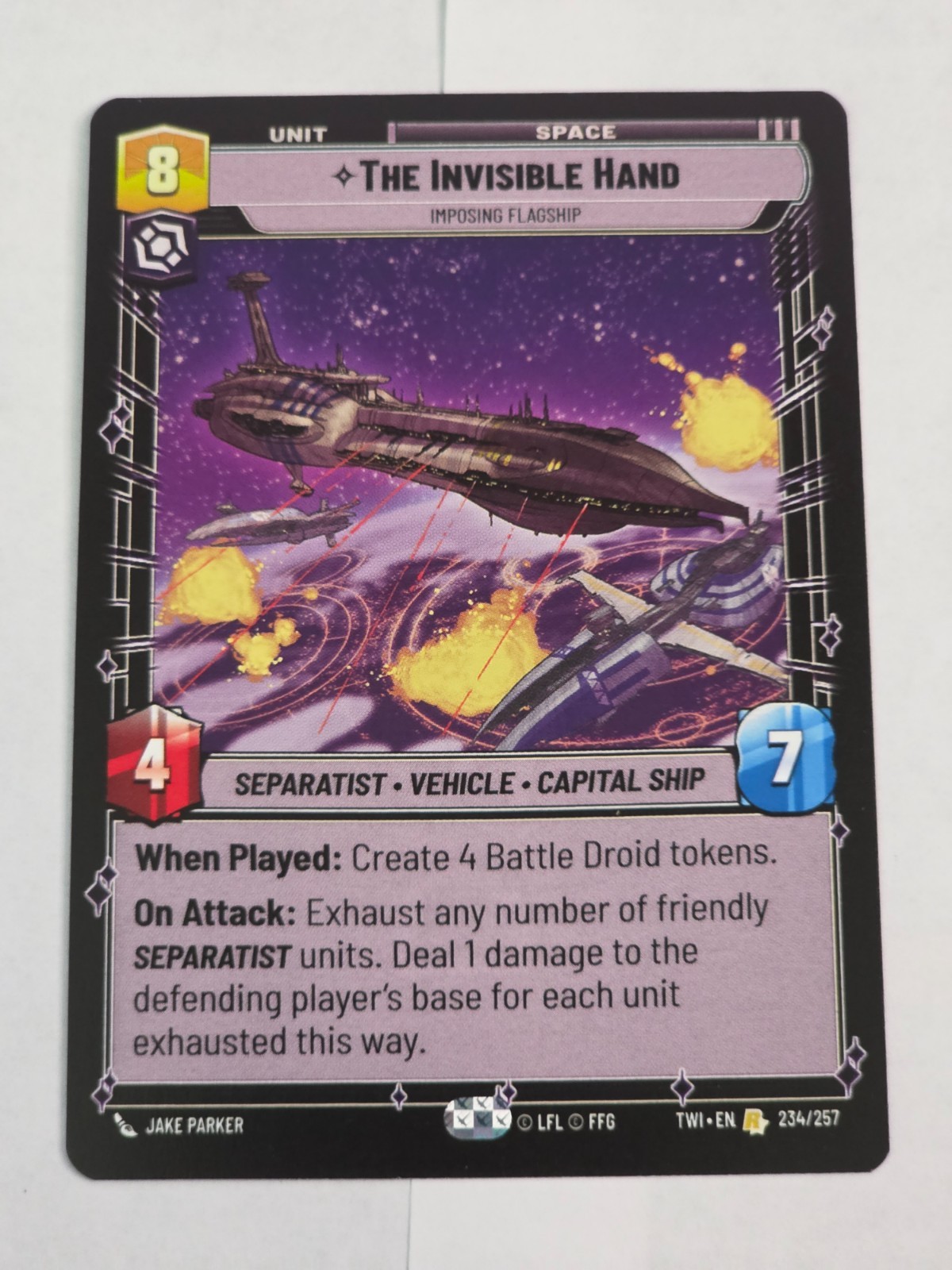The Invisible Hand - Star Wars Unlimited - Twilight of The Republic