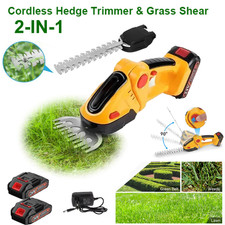 Handheld Cordless Grass Shear Shrubbery Trimmer 2IN1 Hedge Shears/Grass Cutters