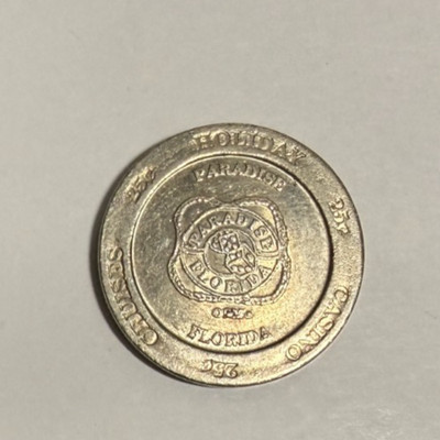 Paradise Holiday Cruises 25 Cent  Gaming Token -  Vintage