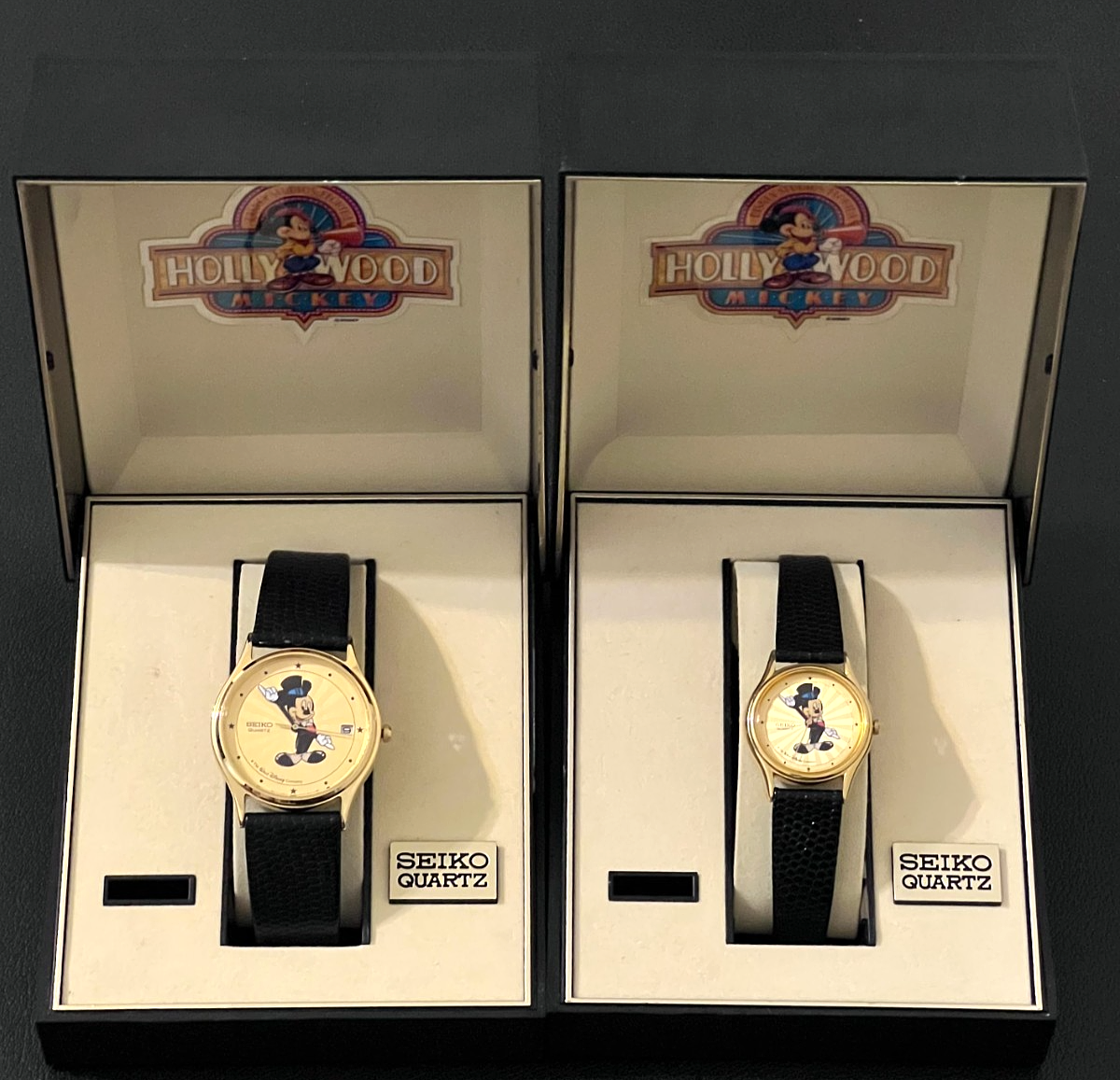 Disney SII Seiko Mickey Watch Date & Time Leather Band Vintage 1980\
