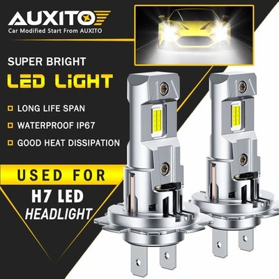AUXITO H7 LED Headlight Bulbs High Low 6500K Bright White CANBUS ERROR FREE M6SD