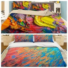 3D Oil Painting Colorful Quilt Cover Duvet Cover Comforter set