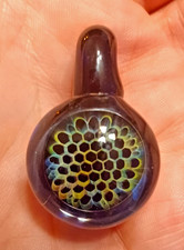 Hand Blown Glass pendant honeycomb pendant made in the USA