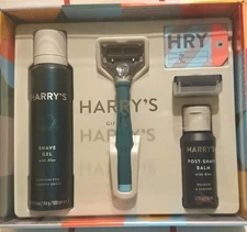 Harry's Holiday Shaving Gift Set Razor, Travel Cover  Shave Gel, Post-Shave Balm