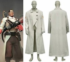 NEW Team Fortress 2 Medic Coat Trench Cosplay Costume