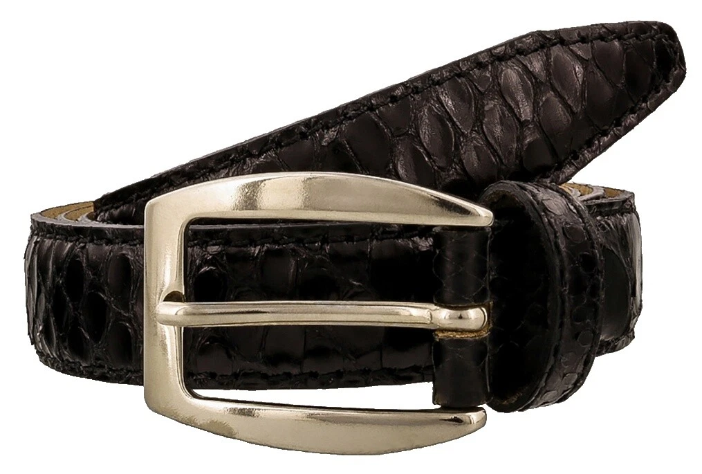 Cintos femininos sólidos de pele de cobra