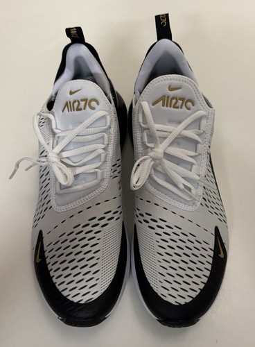 Nike Air Max 270 Mens Sz 11 White Metallic Gold Black Running Shoes AV7892-100 - Picture 4 of 13