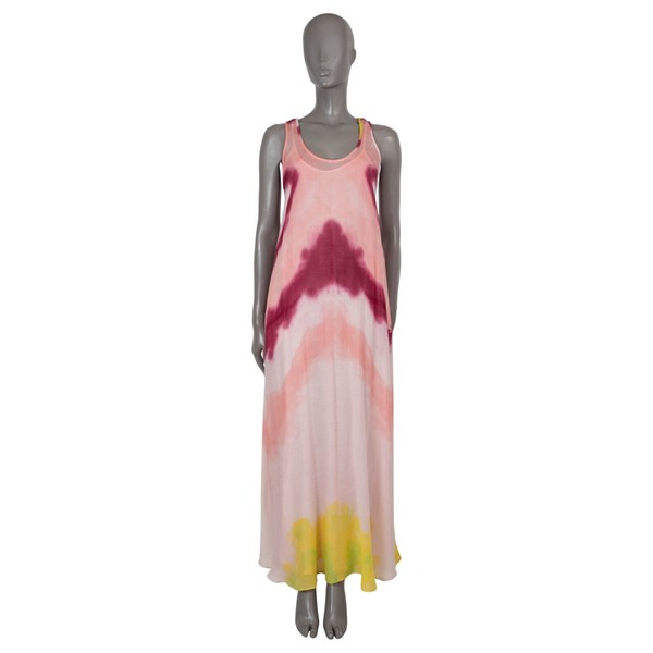 70434-1 authentisches GABRIELA HEARST rosa Kaschmir 2024 NIKI TIE-DYE MAXI Kleid 38 XS