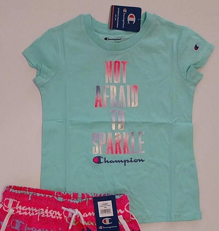 New Girl s Champion T Shirt and Shorts Outfit Size Large 14 16