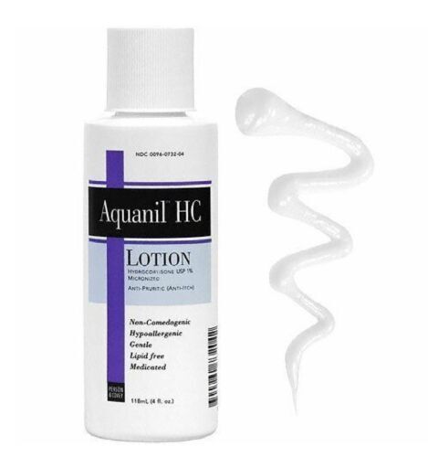 Aquanil HC Loción 1% Hidrocortisona Alivio de la picazón Hipoalergénico 4 oz Paquete de 3