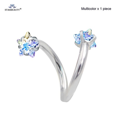 Stainless Steel CZ Helix Labret Cartilage Tragus Ear Lip Bar Stud Piercing - Picture 5 of 5