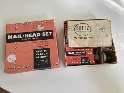 Vintage Dritz Nail-Head Setting Tools Set with Box + Instructions + Nailheads