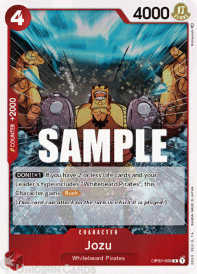 ワンピースカードゲーム OP02-008 Jozu Rare One Piece TCG Card | eBay