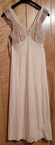Vintage Nachthemd hübsch in pfirsichrosa Rhythmus Nylon Dessous Cup Gr. 34 - Bild 1 von 15
